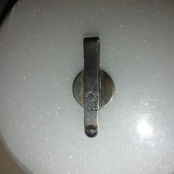 Kokopelli Abalone Inlay Tie or Money Clip Vintage Sterling Silver Stamped - Picture 15 of 15